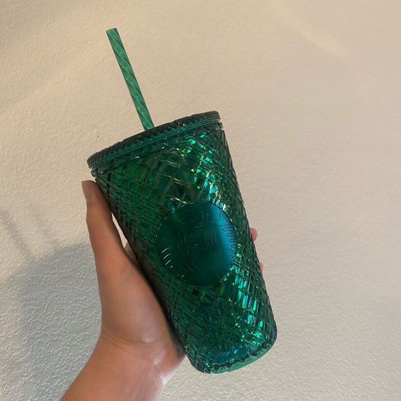 NWT Green Jeweled Grande Starbucks Tumbler - Picture 1 of 3